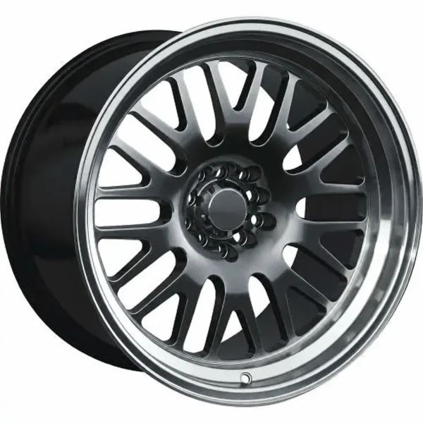 LUGLUME Elite XXR Wheels 531 Chromium Black w/ Machined Lip 16x8 | 4x100/4x114.3 (53168462N)