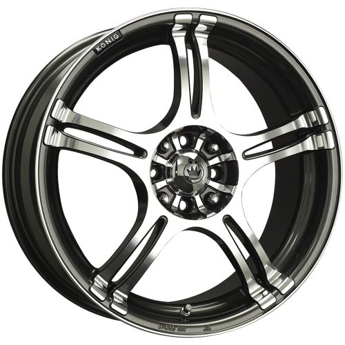 LUGLUME Exclusive Konig Incident Graphite w/ Machined Spoke Faces and Outer Lip 16x7 | 4x100/4x114.3 (1N76D04406)