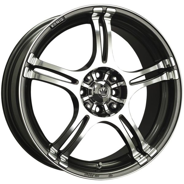 LUGLUME Exclusive Konig Incident Graphite w/ Machined Spoke Faces and Outer Lip 16x7 | 4x100/4x114.3 (1N76D04406)